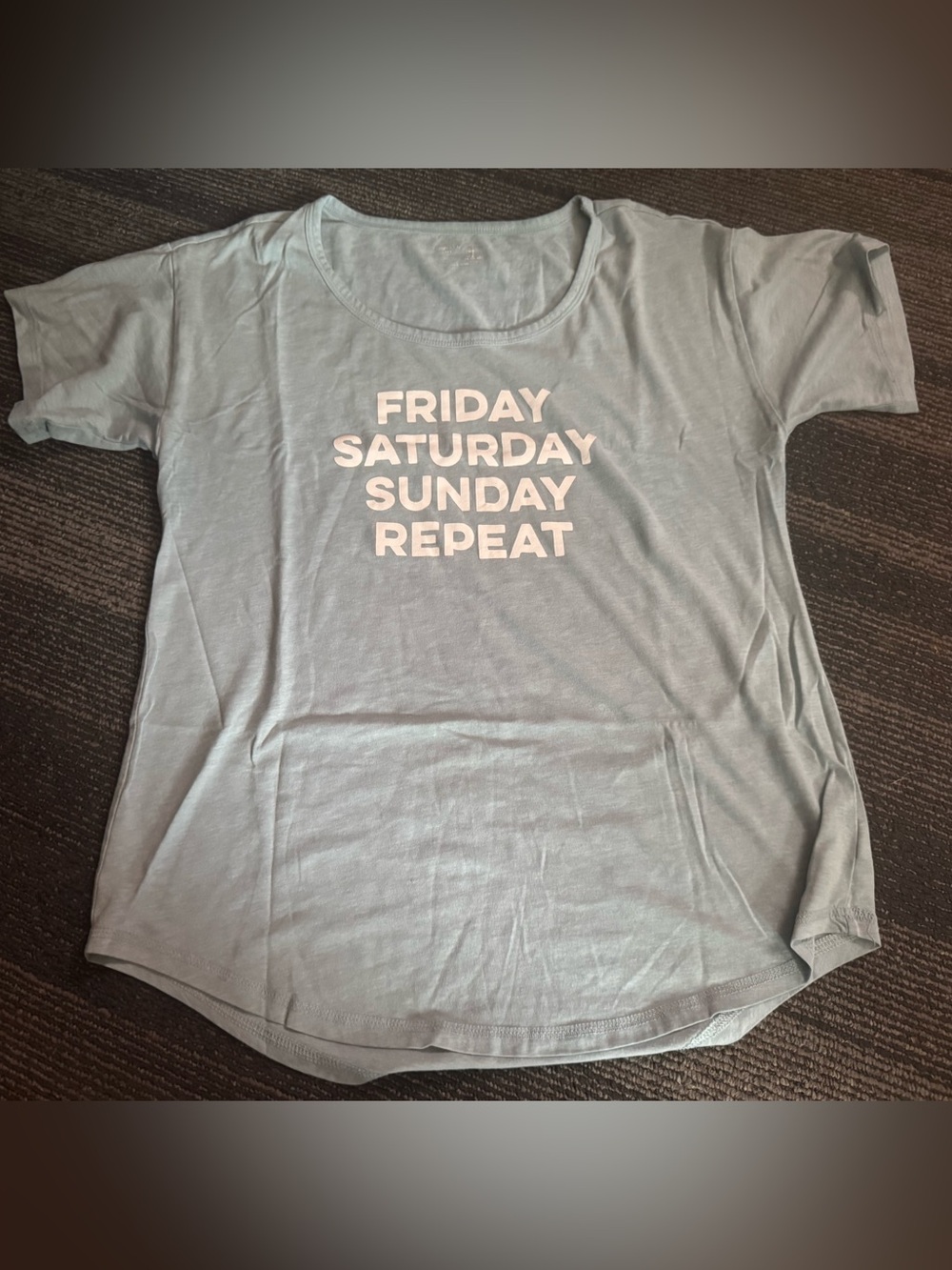 Light Blue Weekend Graphic Tee - Women’s Short Sleeve
